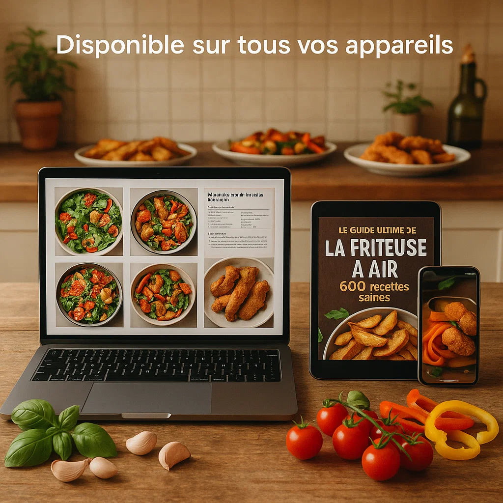 Le Guide Ultime de La Friteuse à Air – 600 Recettes Saines + 2 Livres Offerts !