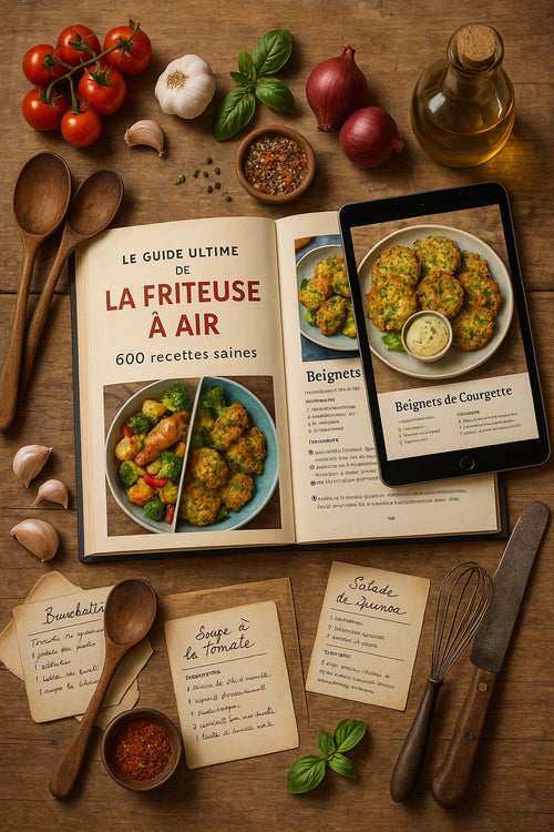 Le Guide Ultime de La Friteuse à Air – 600 Recettes Saines + 2 Livres Offerts !